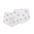 LULUJO Boho - Lot de 2 bavoirs bandanas - Arc-en-ciel/Soleils