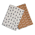LULUJO 2PK Cotton Swaddles Mudcloth/Black Birds