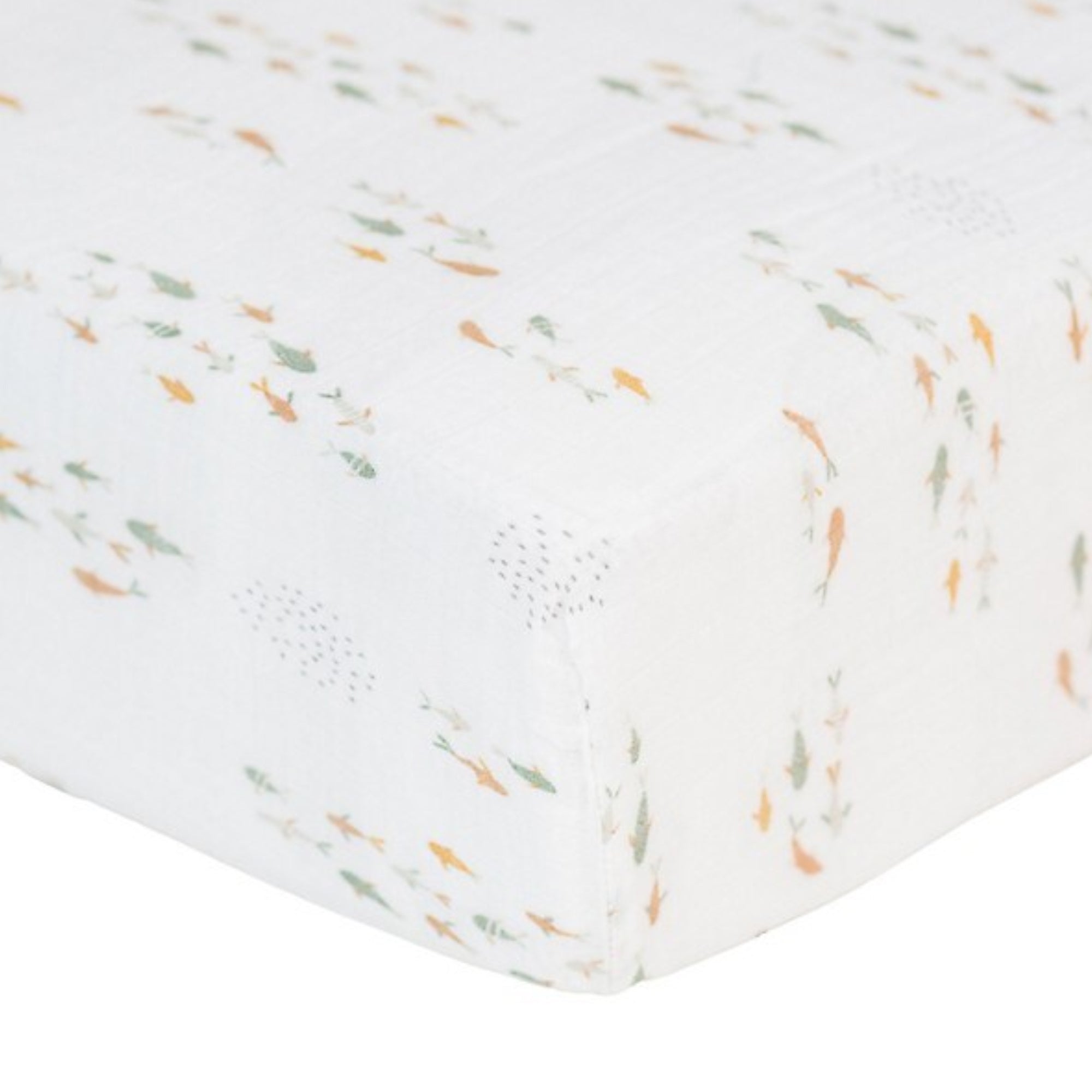 LULUJO Crib Sheet Muslin Fish