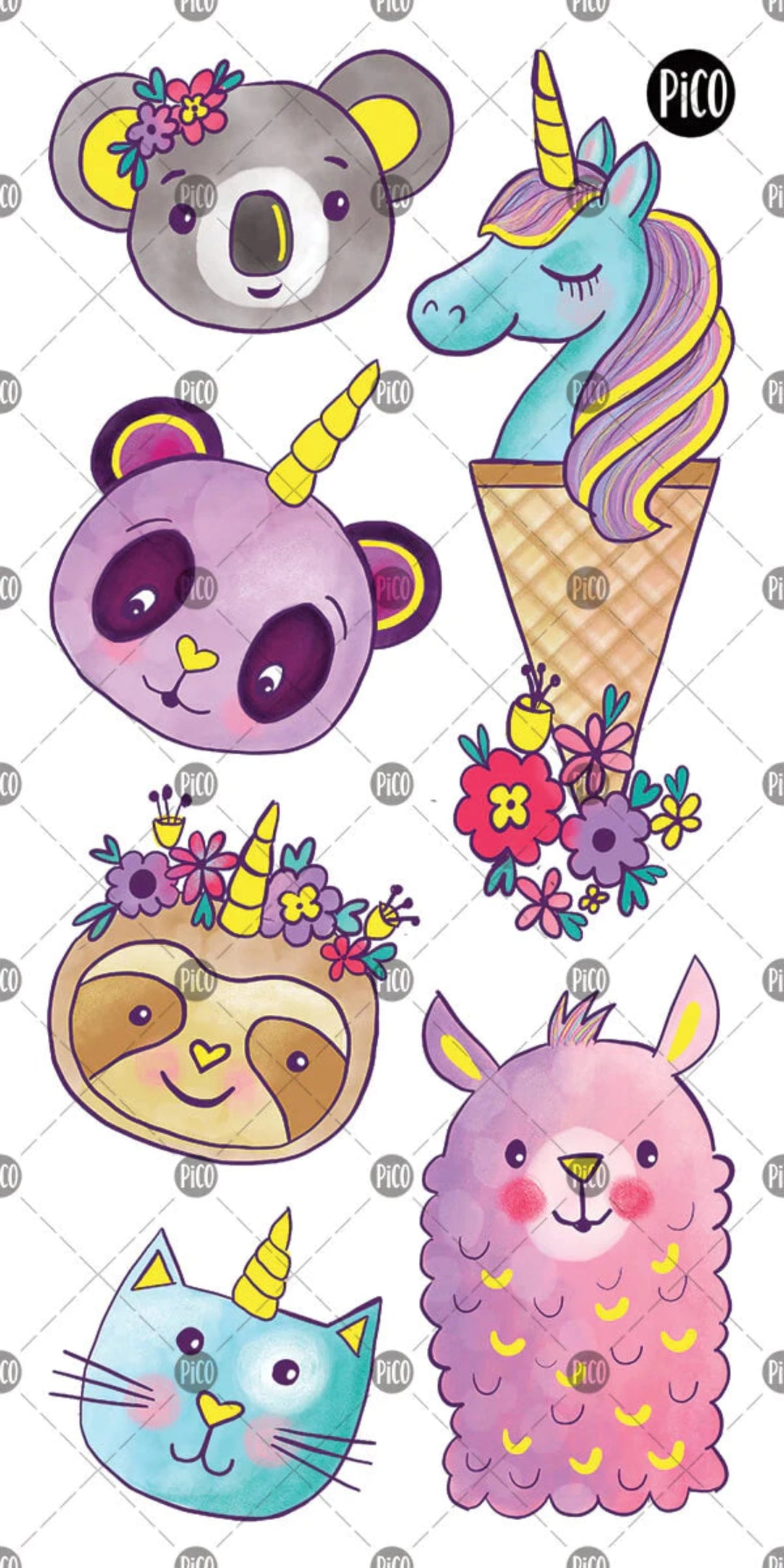 PICO TATOO Temporary Tattoo - Unicorners