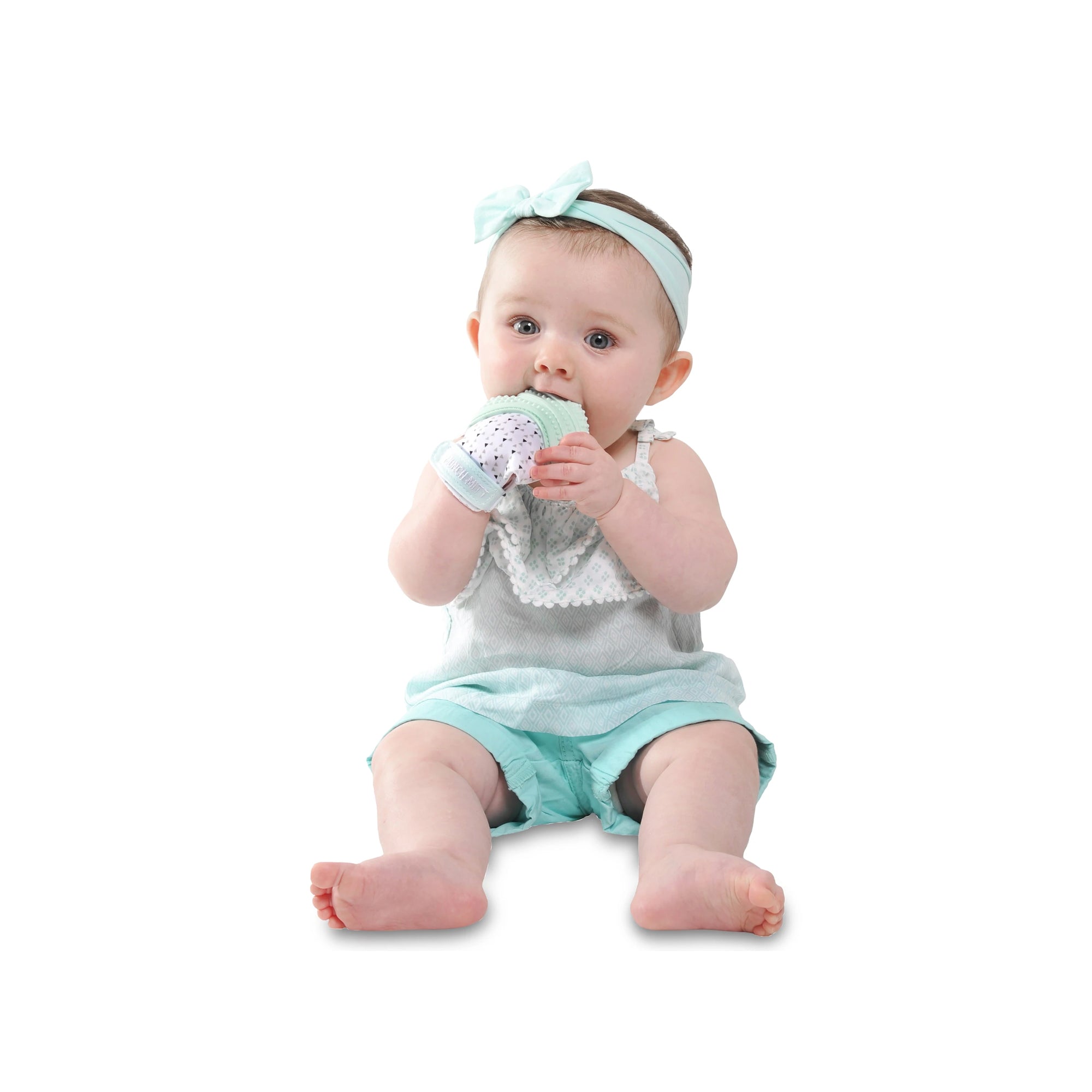 Gant de toilette MALARKEY - Vert menthe/Triangles