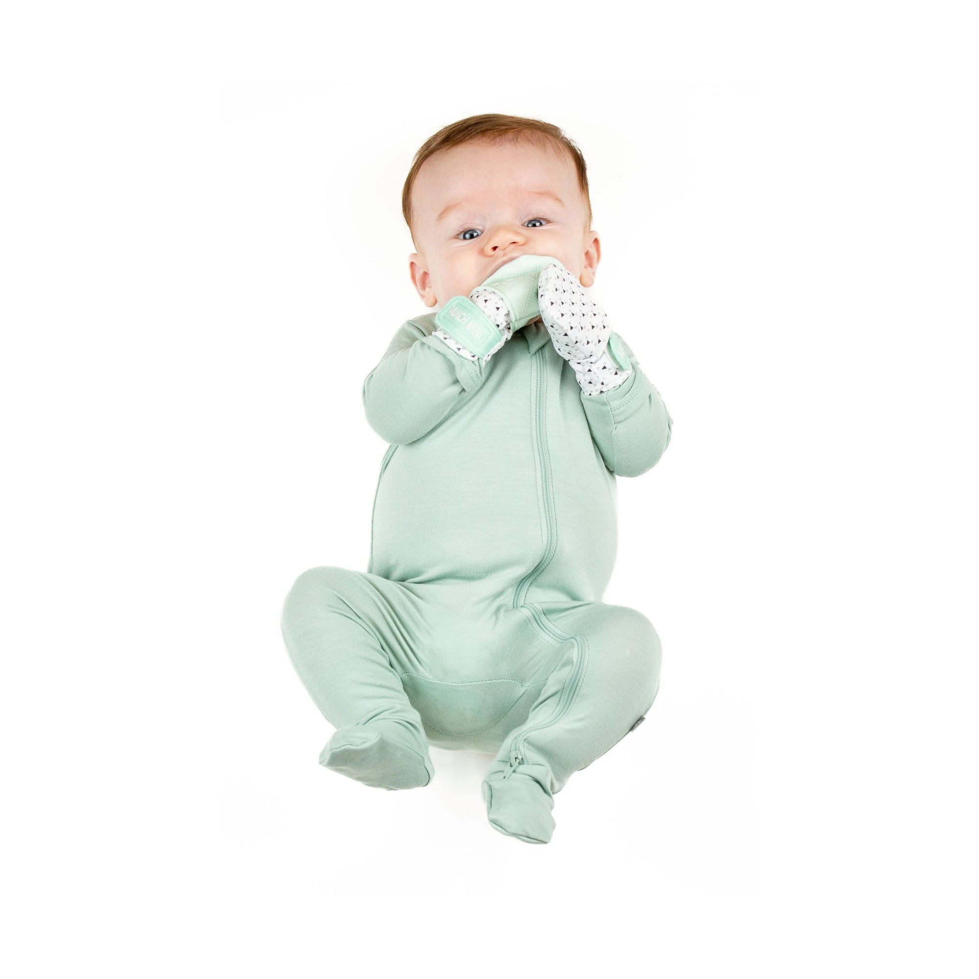 Gant de toilette MALARKEY - Vert menthe/Triangles