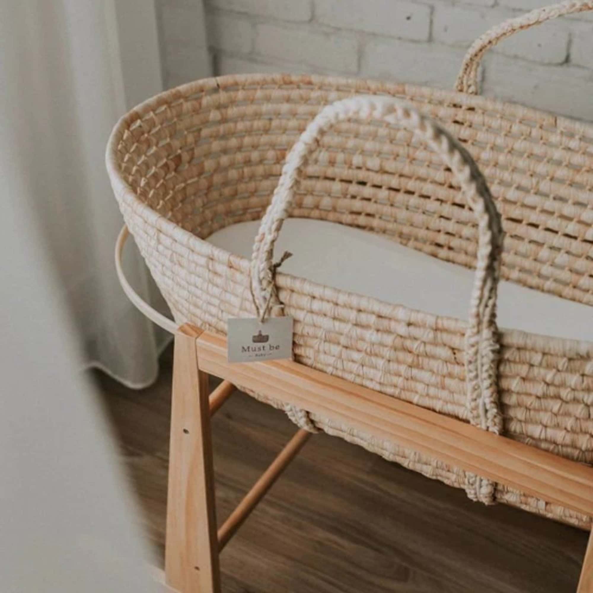 MUST BE BABY Moses Basket Fitted Sheet / Changing Basket Mattress Cover