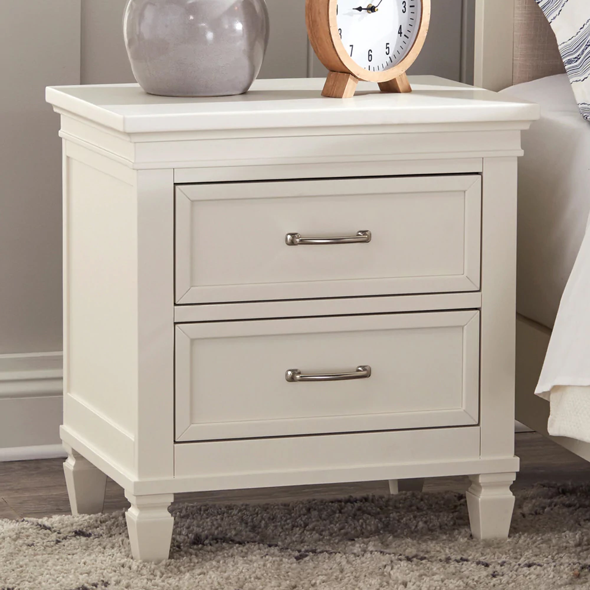 Table de chevet assemblée NAMESAKE Darlington - Blanc chaud