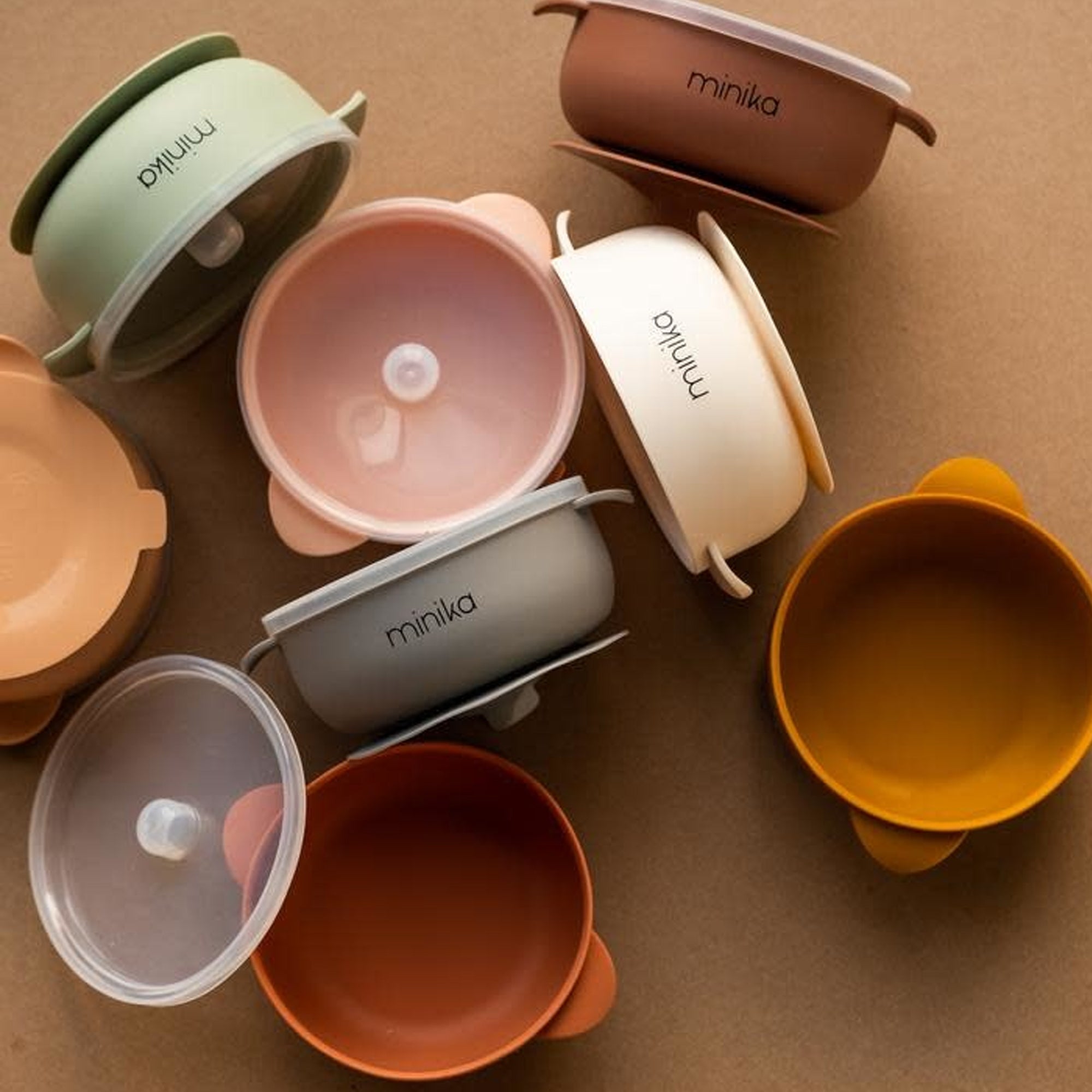 MINIKA Silicone Bowl With Lid - Cacao