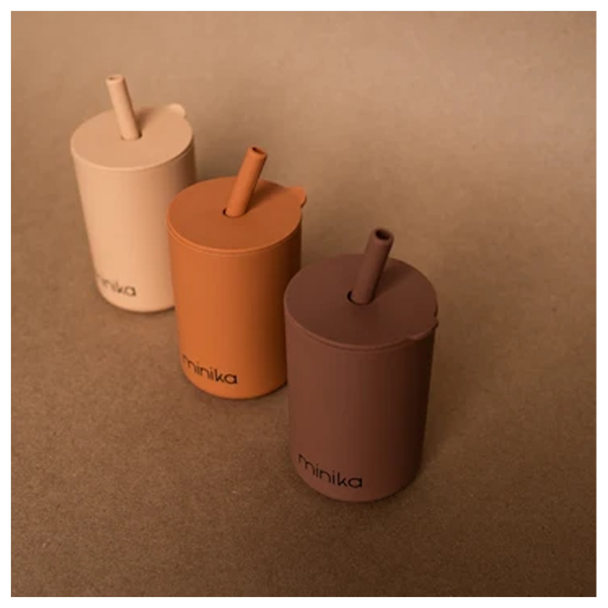 MINIKA Straw Cup With Lid - Cacao