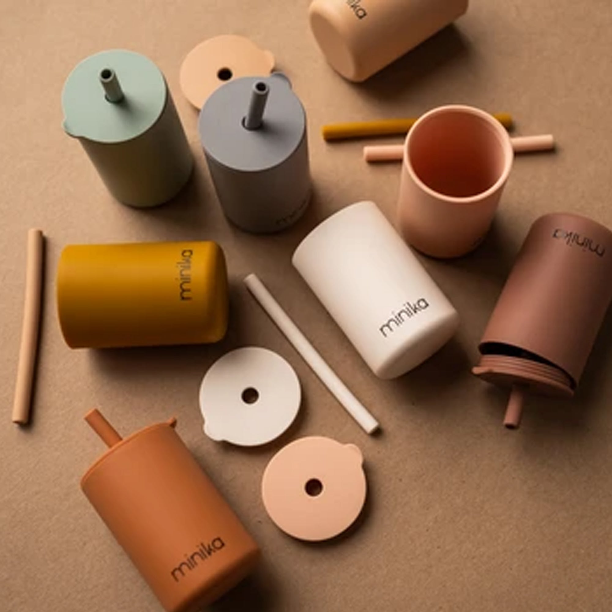 MINIKA Straw Cup With Lid - Cacao