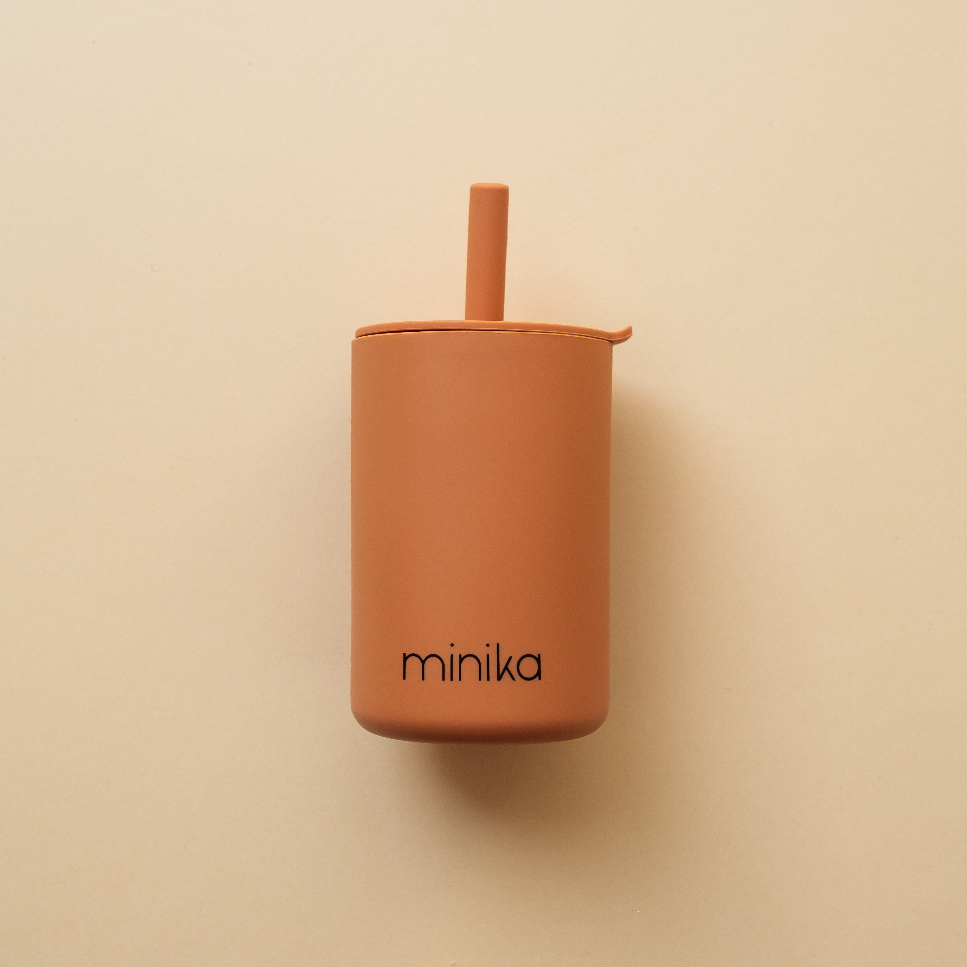MINIKA Straw Cup With Lid - Ginger