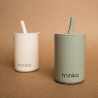 Thumbnail for MINIKA Straw Cup With Lid - Sage