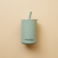 Thumbnail for MINIKA Straw Cup With Lid - Sage