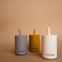 Thumbnail for MINIKA Straw Cup With Lid - Ginger