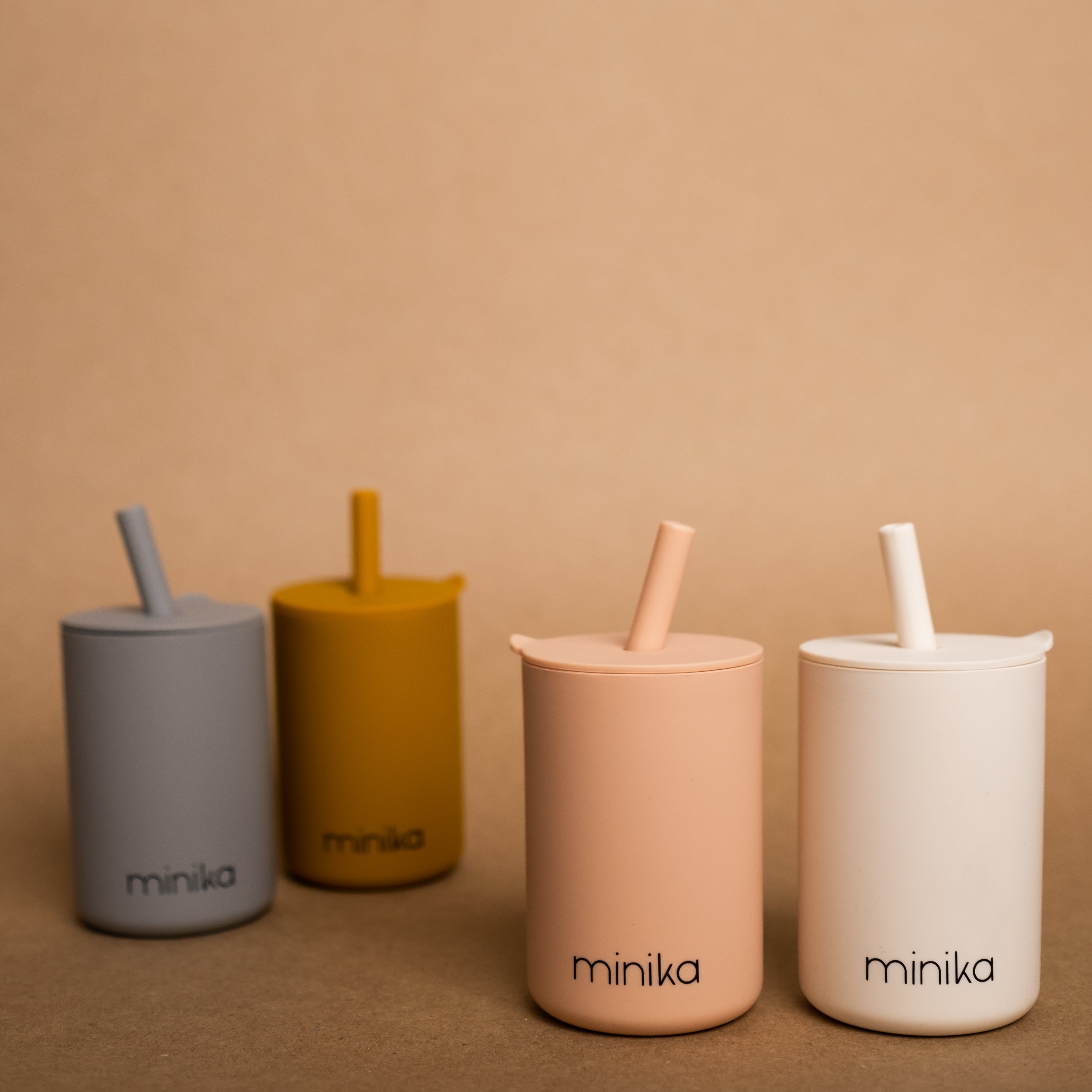 MINIKA Straw Cup With Lid - Ginger