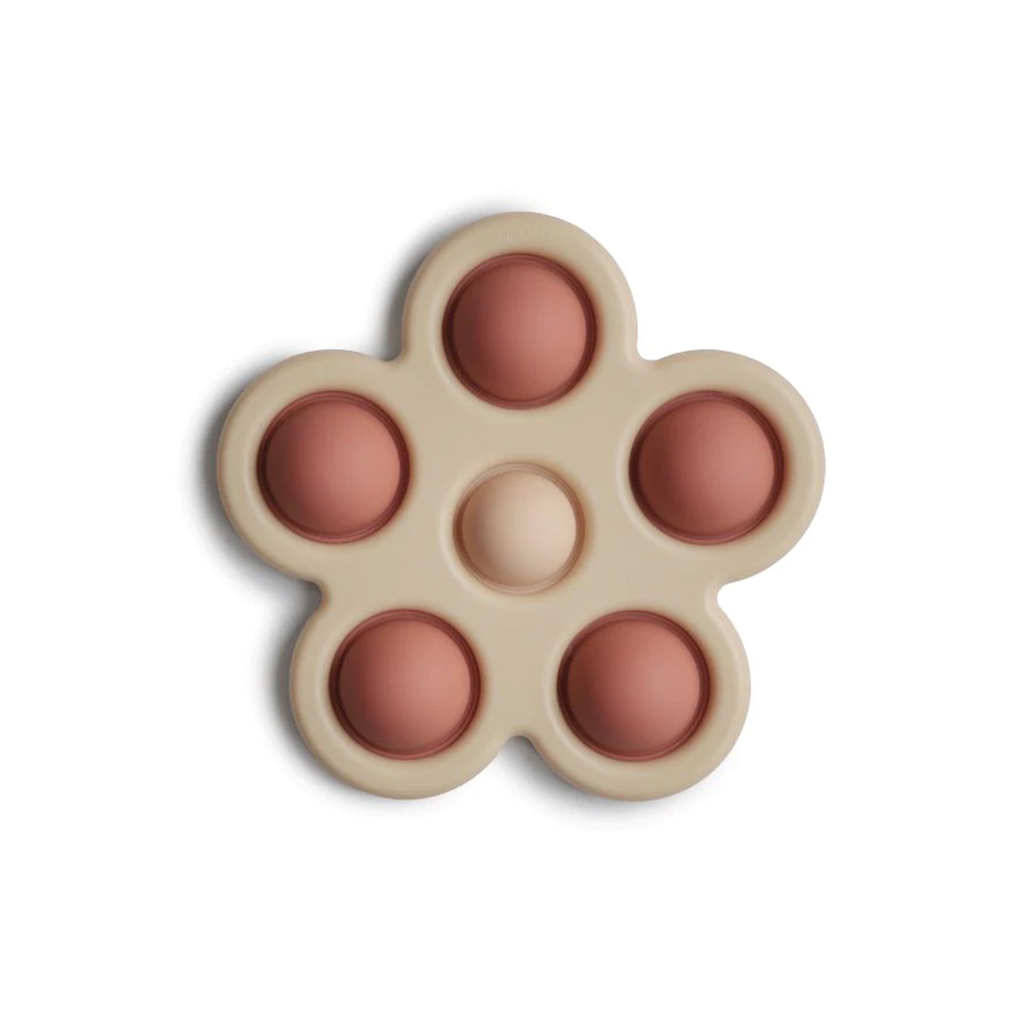 MUSHIE Flower Press Toy - Rose/Blush/Shifting Sand