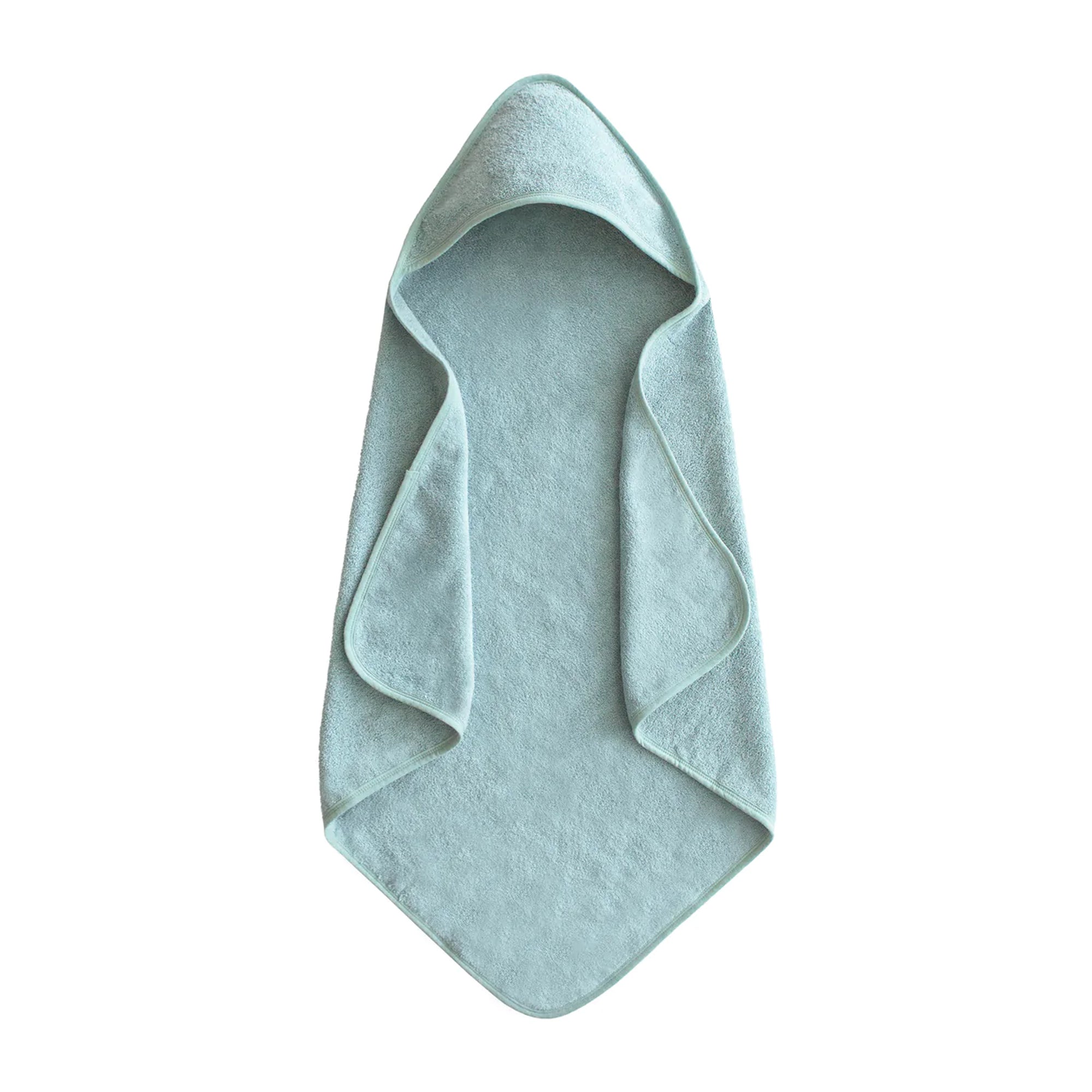 MUSHIE Organic Cotton Baby Hooded Towel - Sea Mist