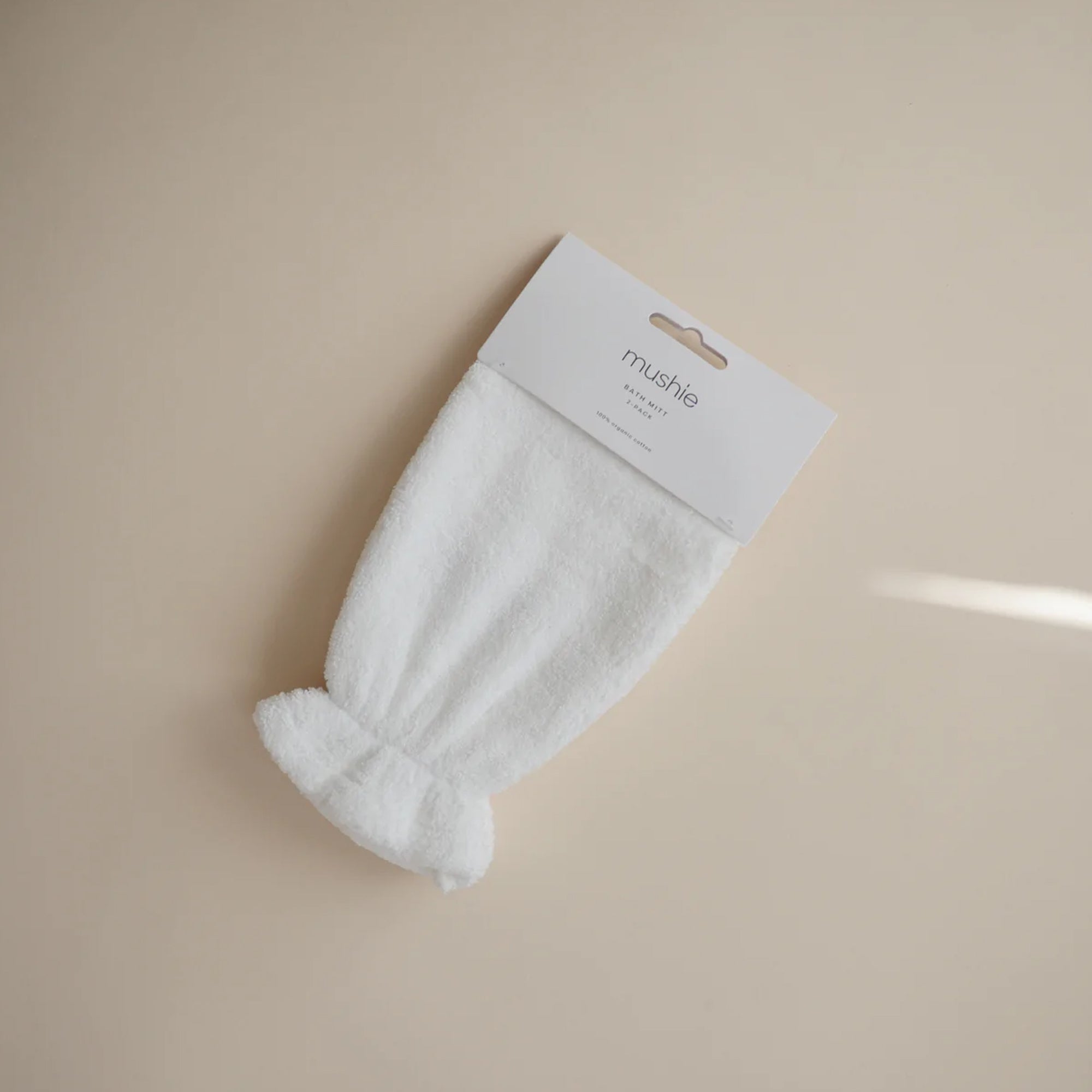 MUSHIE Organic Cotton Bath Mitt (2-Pack) - Pearl