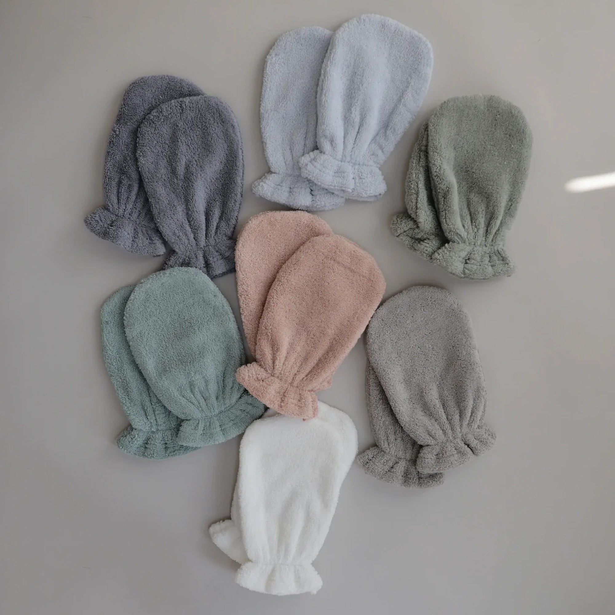 MUSHIE Organic Cotton Bath Mitt (2-Pack) - Pearl