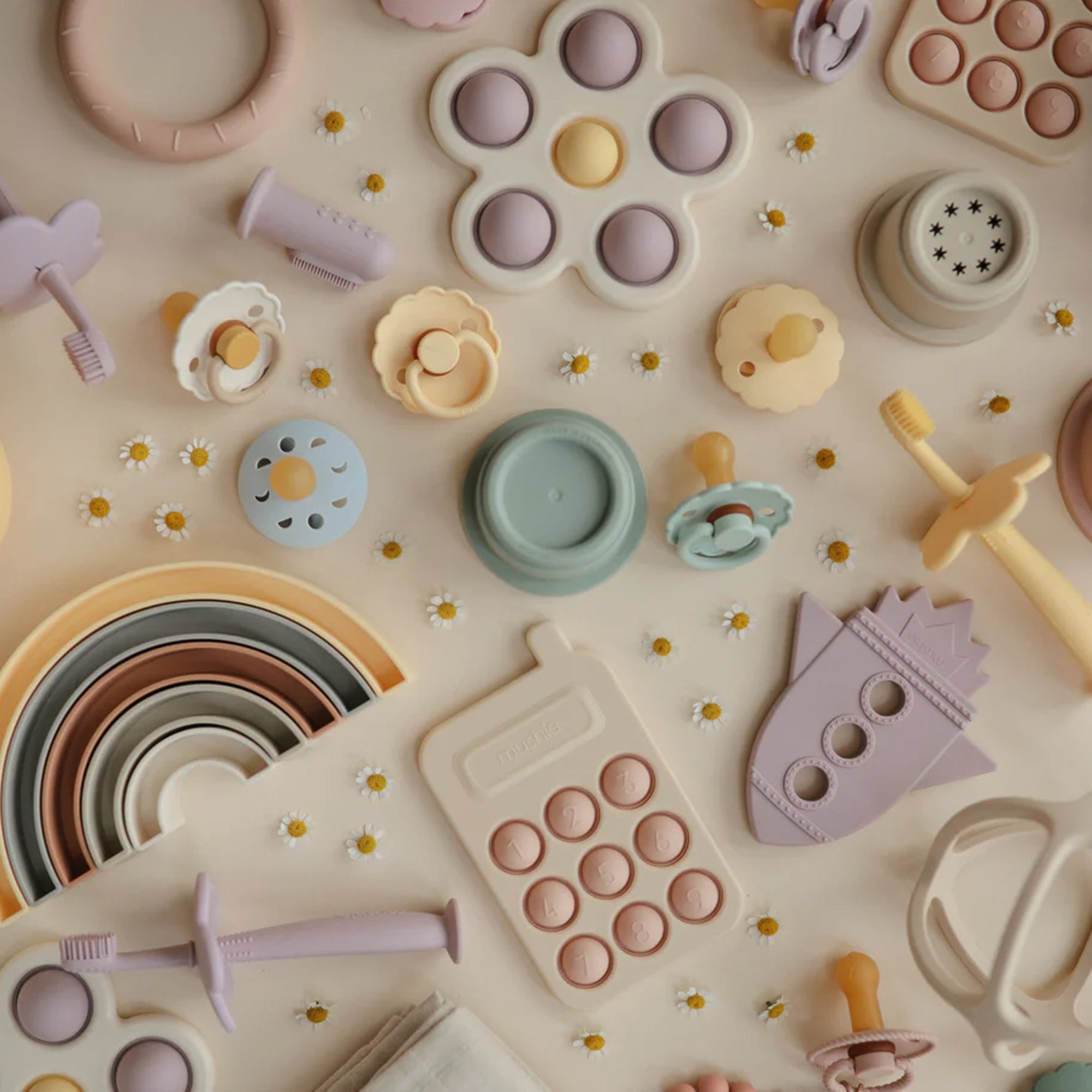 MUSHIE Rainbow Stacker Toy - Tropical