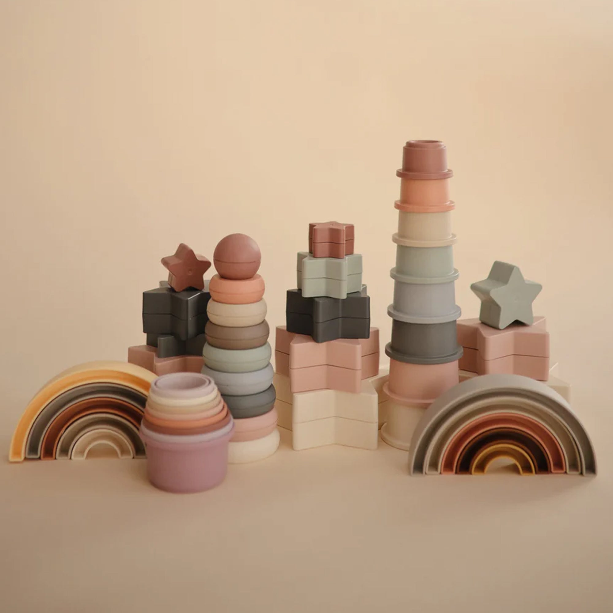 MUSHIE Rainbow Stacker Toy - Tropical