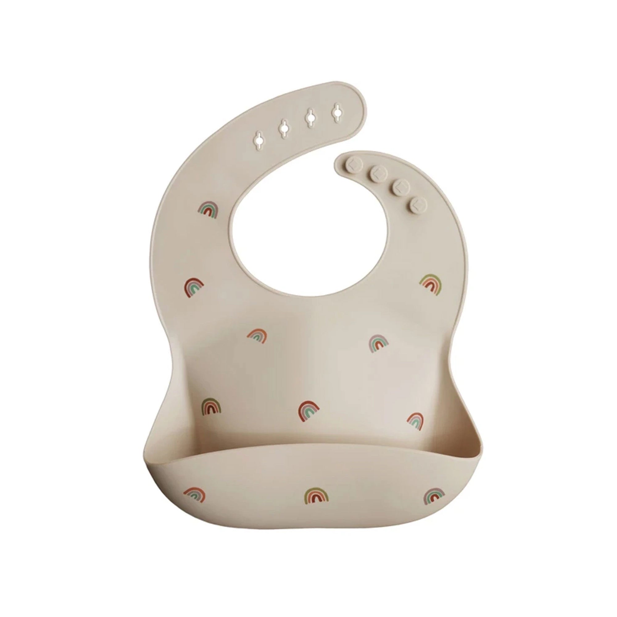 MUSHIE Silicone Baby Bib - Rainbows