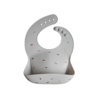 Thumbnail for MUSHIE Silicone Baby Bib - Safari Light Grey