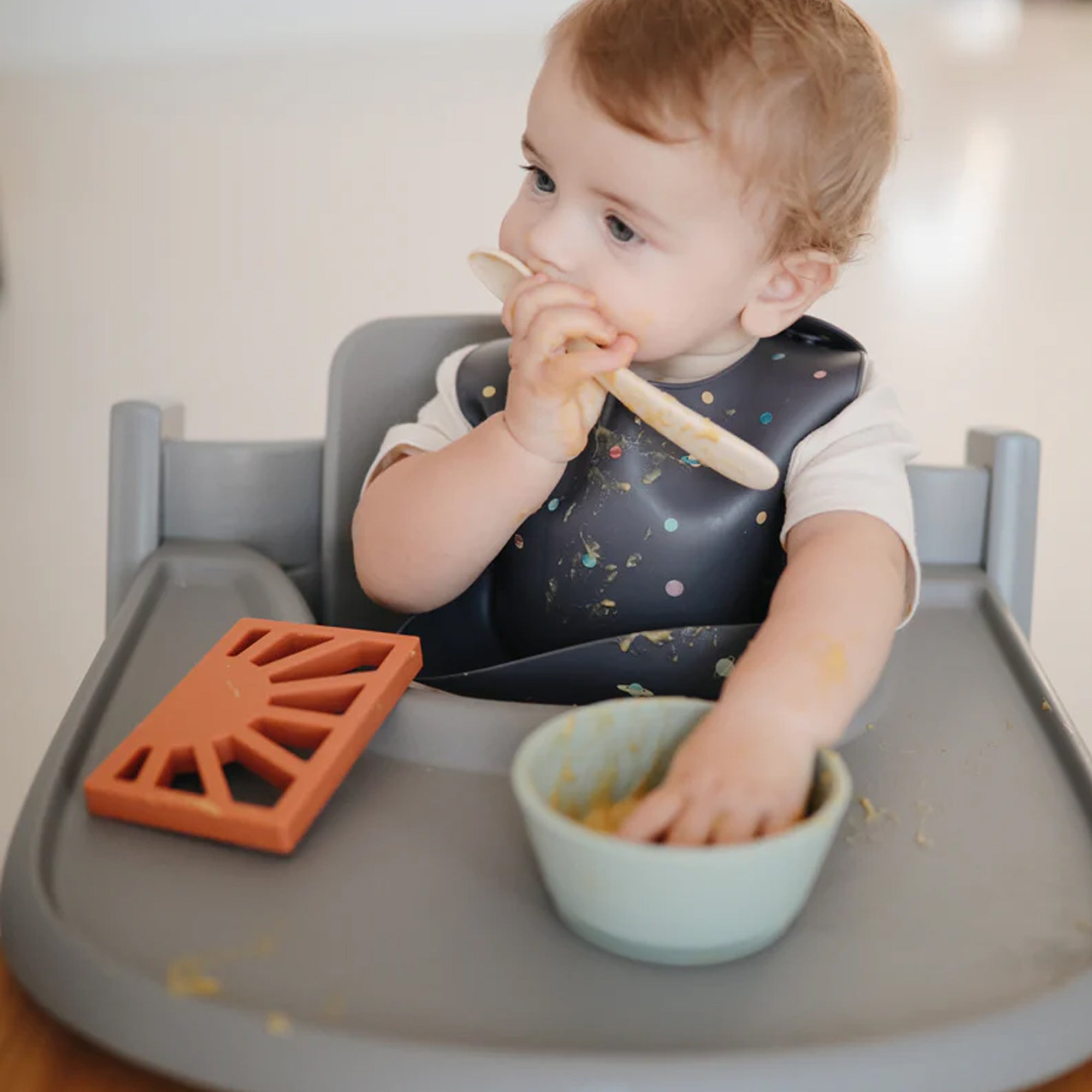 MUSHIE Silicone Feeding Spoons (2-Pack) - Blush/Shifting Sand