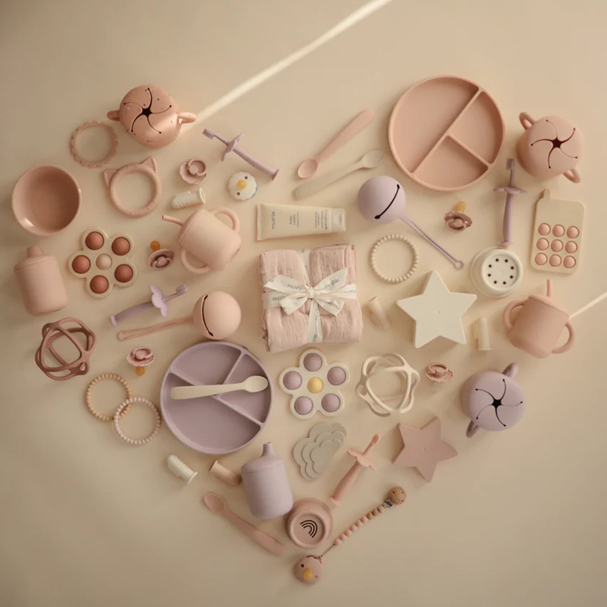 MUSHIE Silicone Pacifier Holder Case - Blush