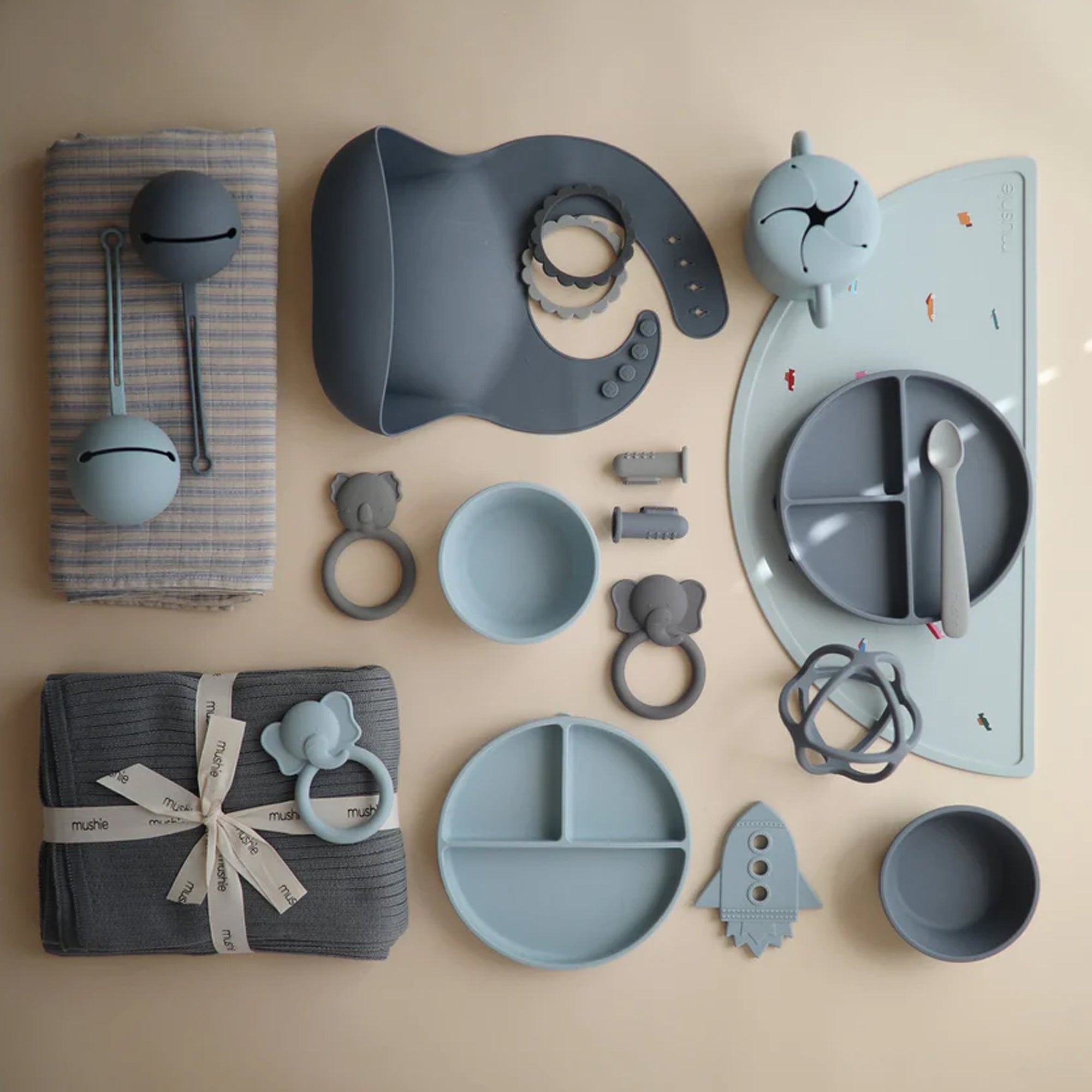 MUSHIE Silicone Pacifier Holder Case - Tradewind