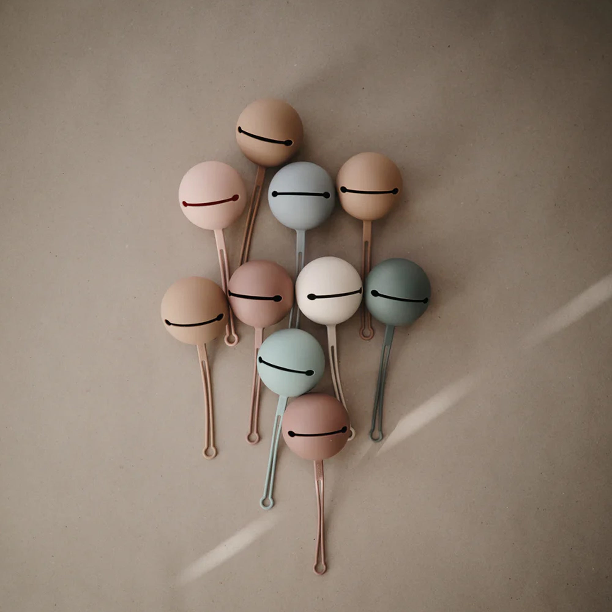 MUSHIE Silicone Pacifier Holder Case - Stone