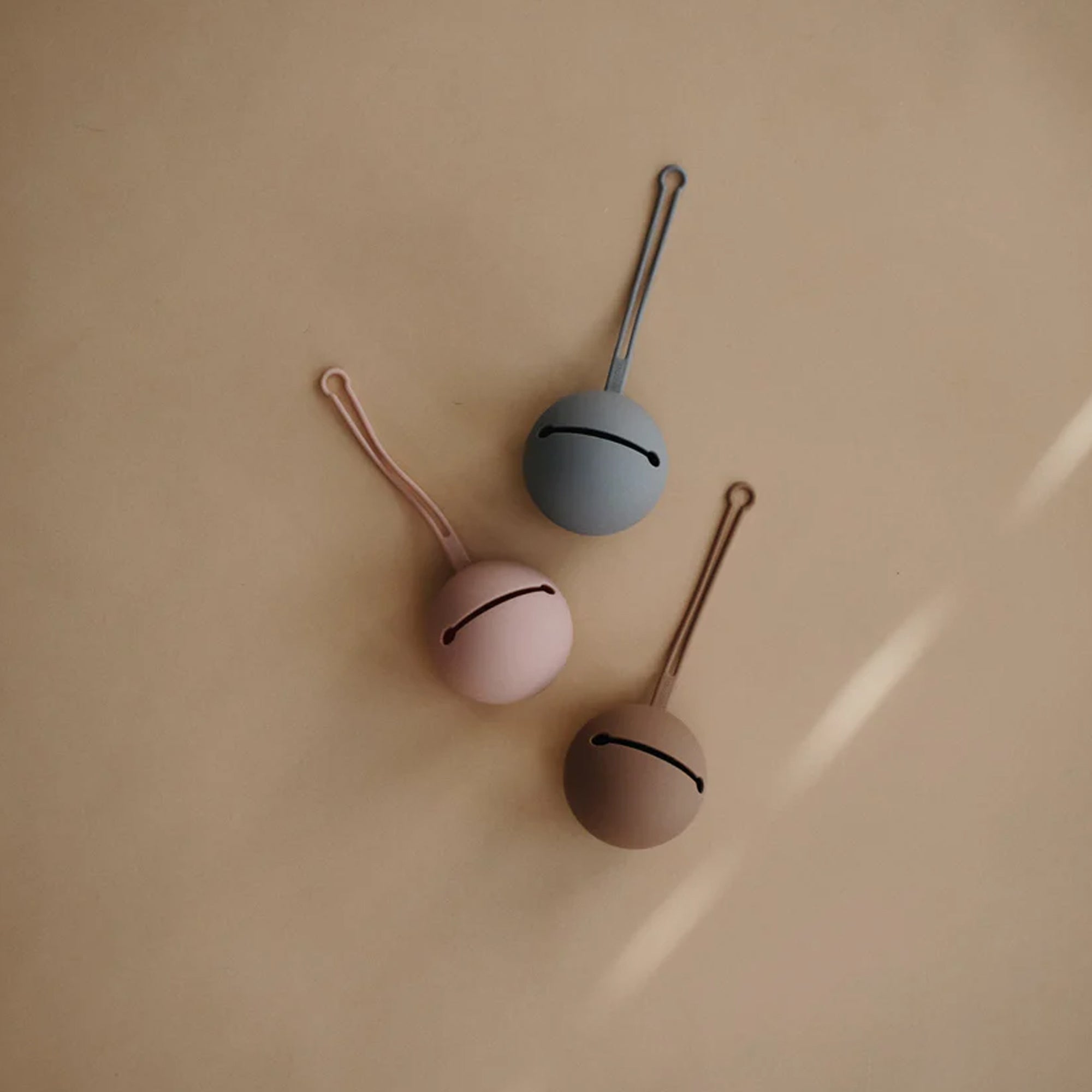 MUSHIE Silicone Pacifier Holder Case - Stone