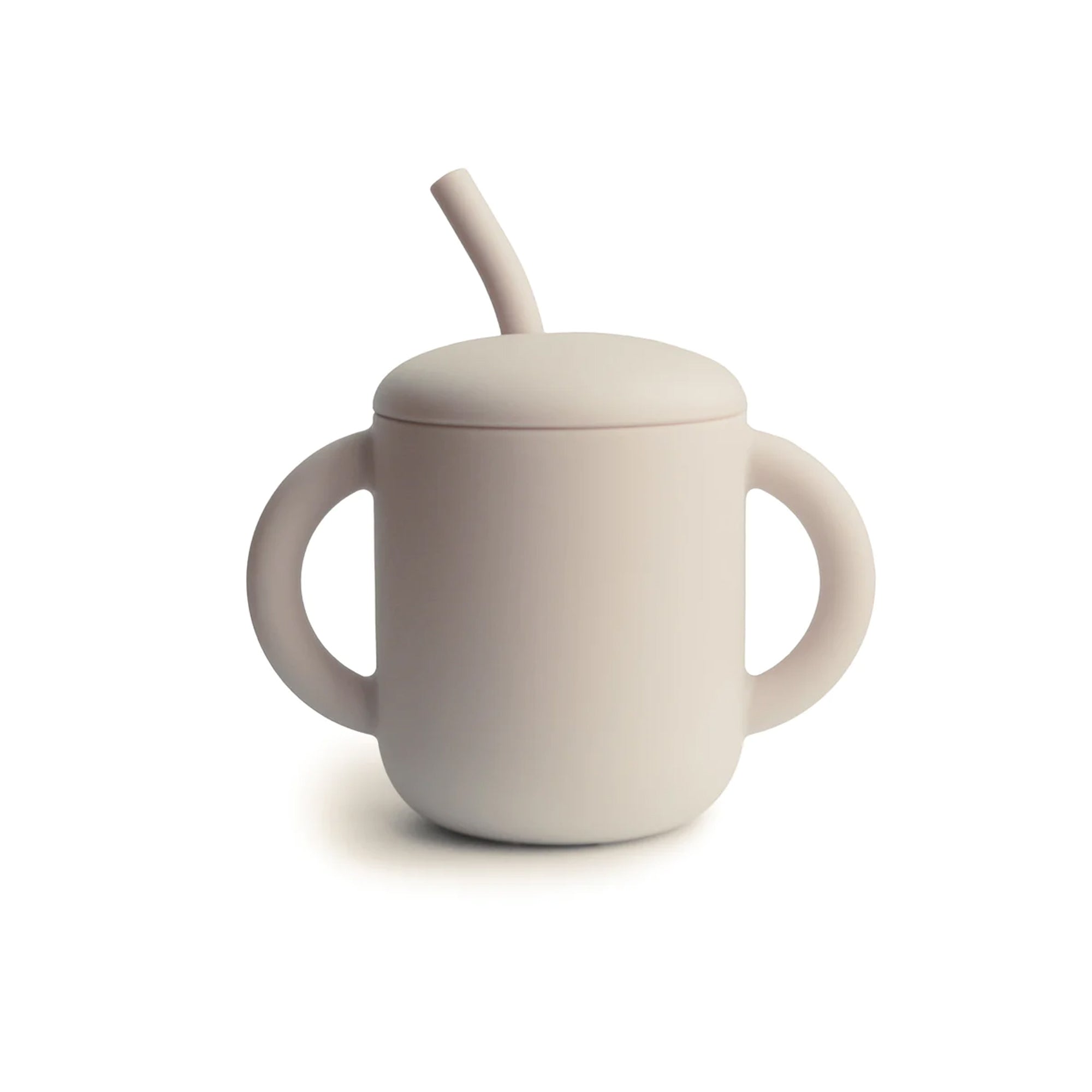 MUSHIE Silicone Training Cup + Straw - Sand