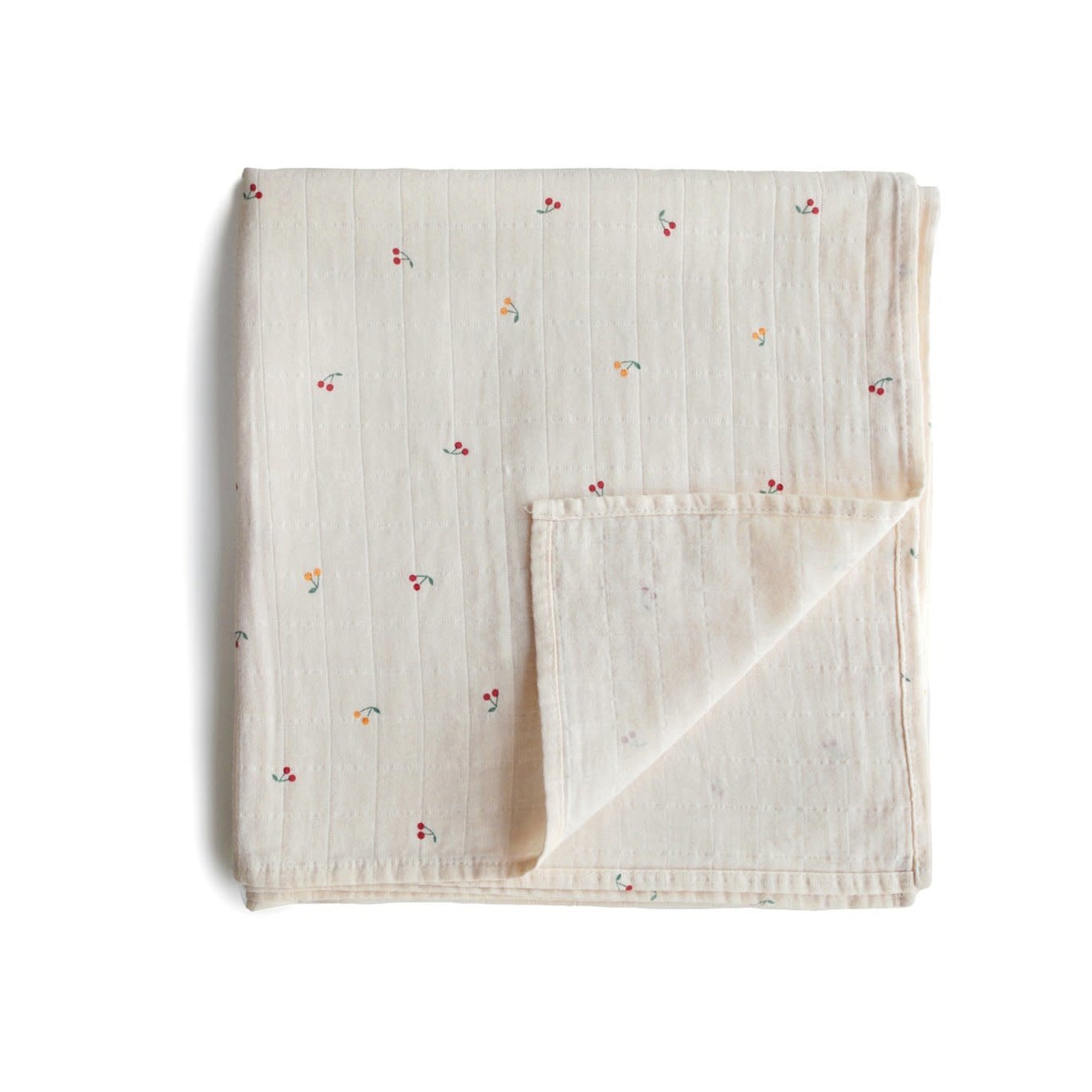 MUSHIE Muslin Swaddle Blanket Organic Cotton - Cherries