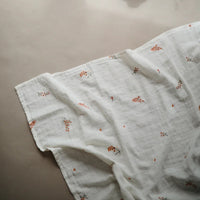 Thumbnail for MUSHIES Couverture d'emmaillotage en mousseline de coton biologique - Fleurs