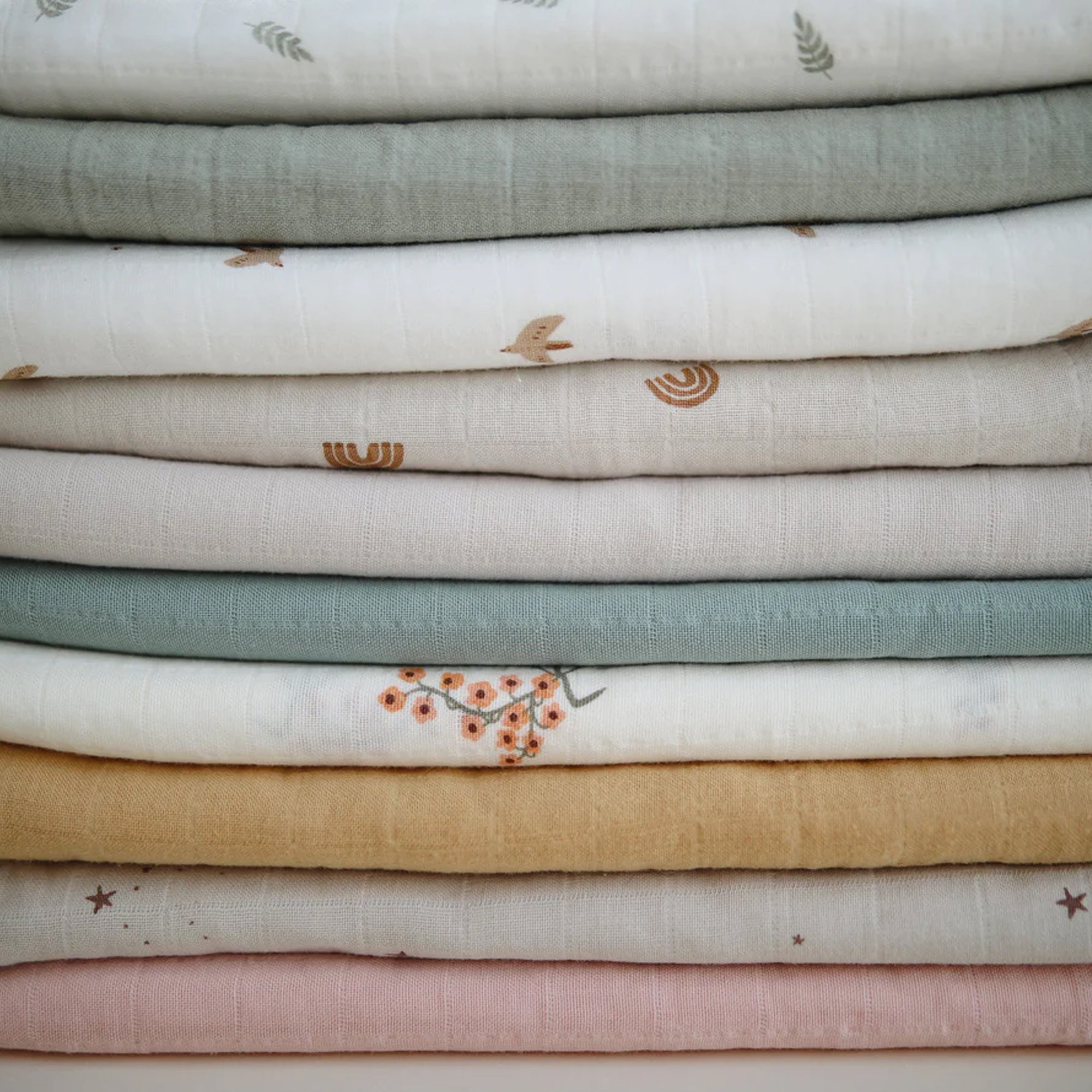MUSHIE Muslin Swaddle Blanket Organic Cotton - Flowers