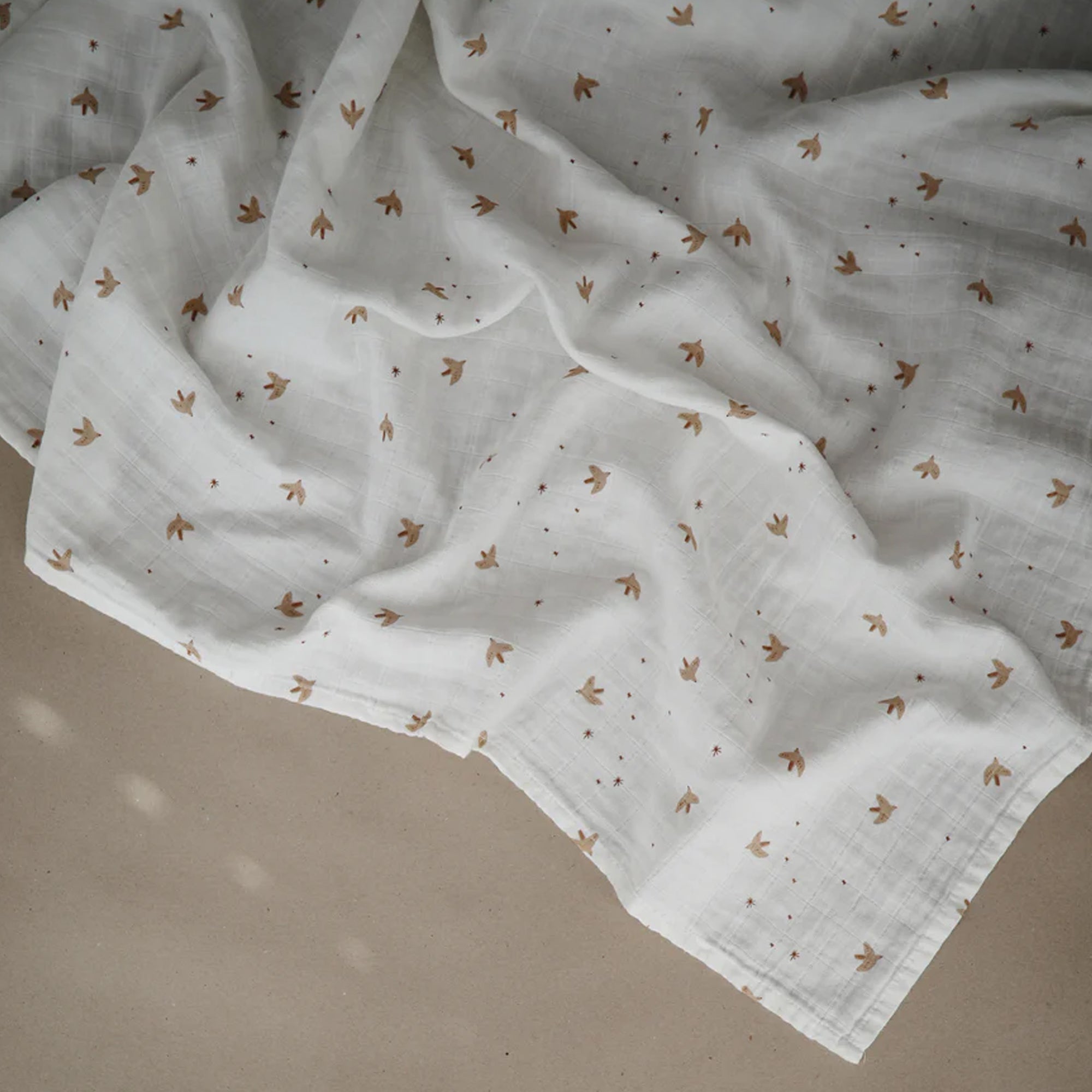 MUSHIE Muslin Swaddle Blanket Organic Cotton - Sparrow