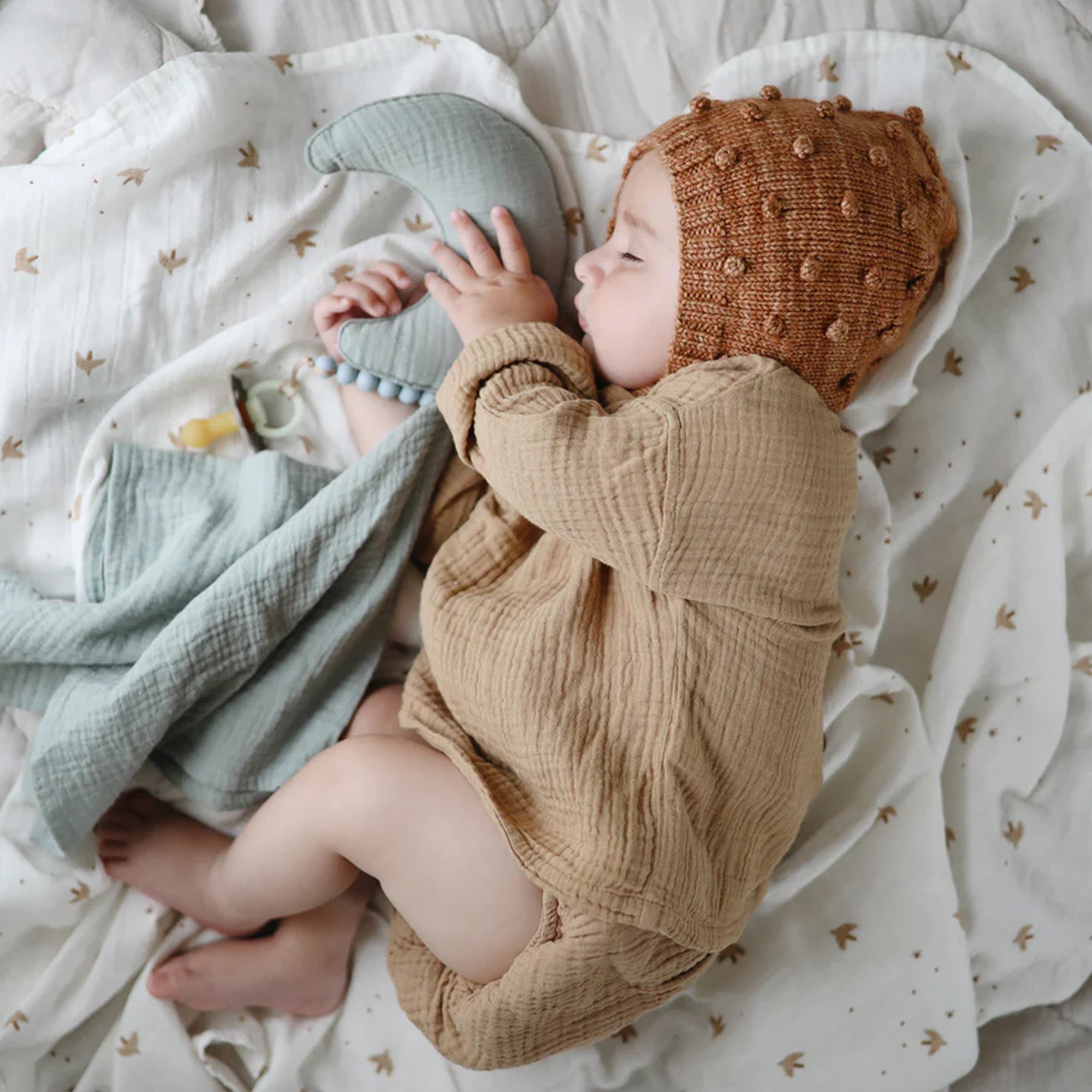 MUSHIE Muslin Swaddle Blanket Organic Cotton - Sparrow