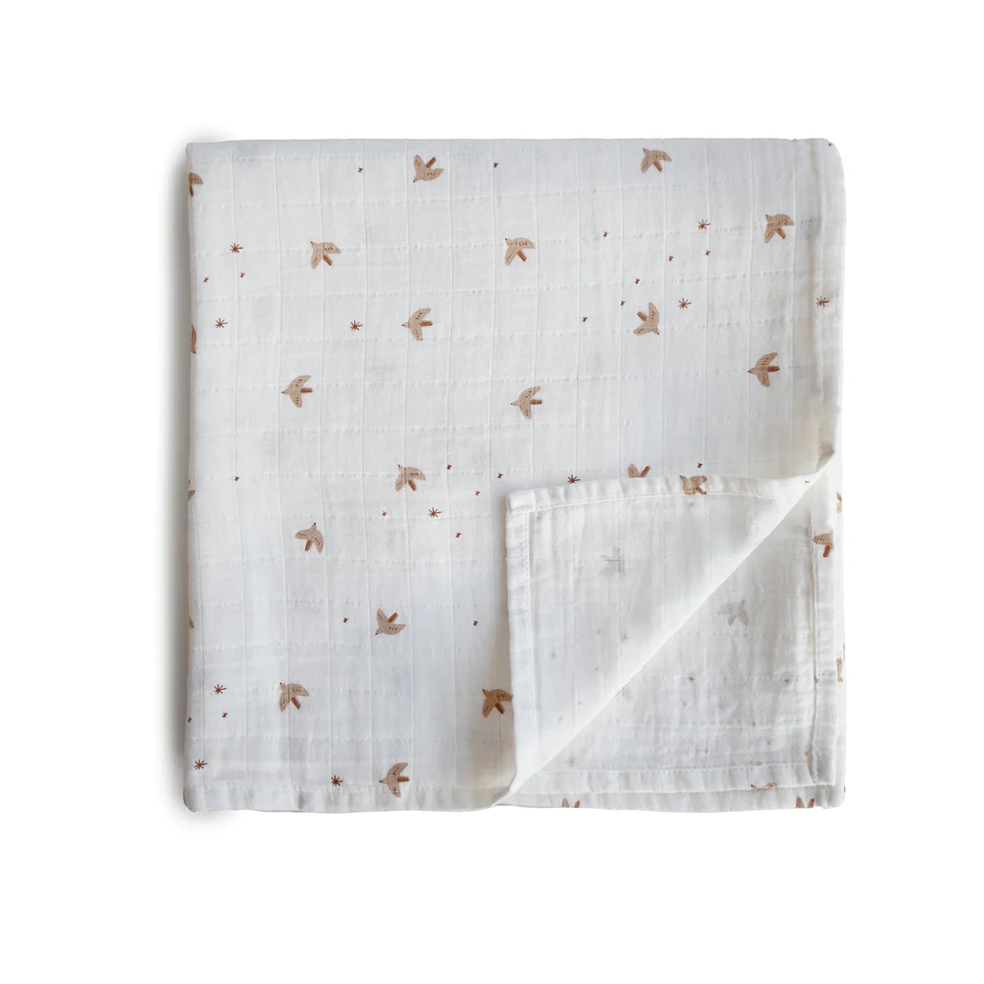 MUSHIE Muslin Swaddle Blanket Organic Cotton - Sparrow