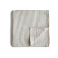 MUSHIE Muslin Swaddle Blanket Organic Cotton - Sage Stripes
