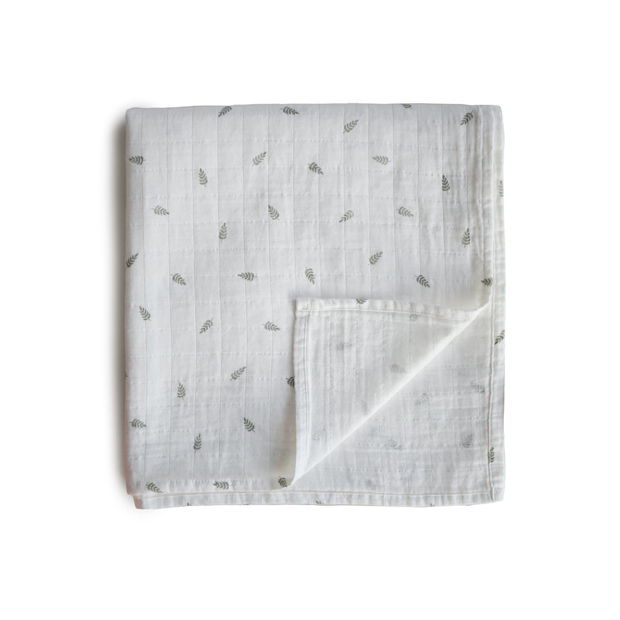 MUSHIE Muslin Swaddle Blanket Organic Cotton - Leaves