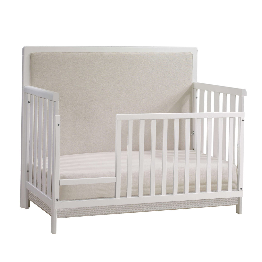 NATART Kyoto 5-In-1 Convertible Crib With Upholstered Panel Talc