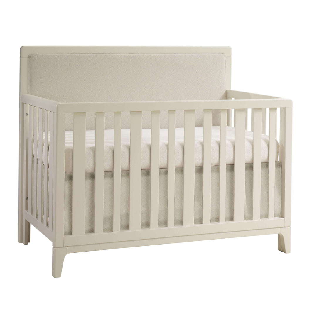 NATART Kyoto 5-In-1 Convertible Crib With Upholstered Panel Talc