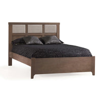 Thumbnail for NATART Rustico Double Bed 54 With Low Profile Footboard, Rails & Upholstered Panel Talc