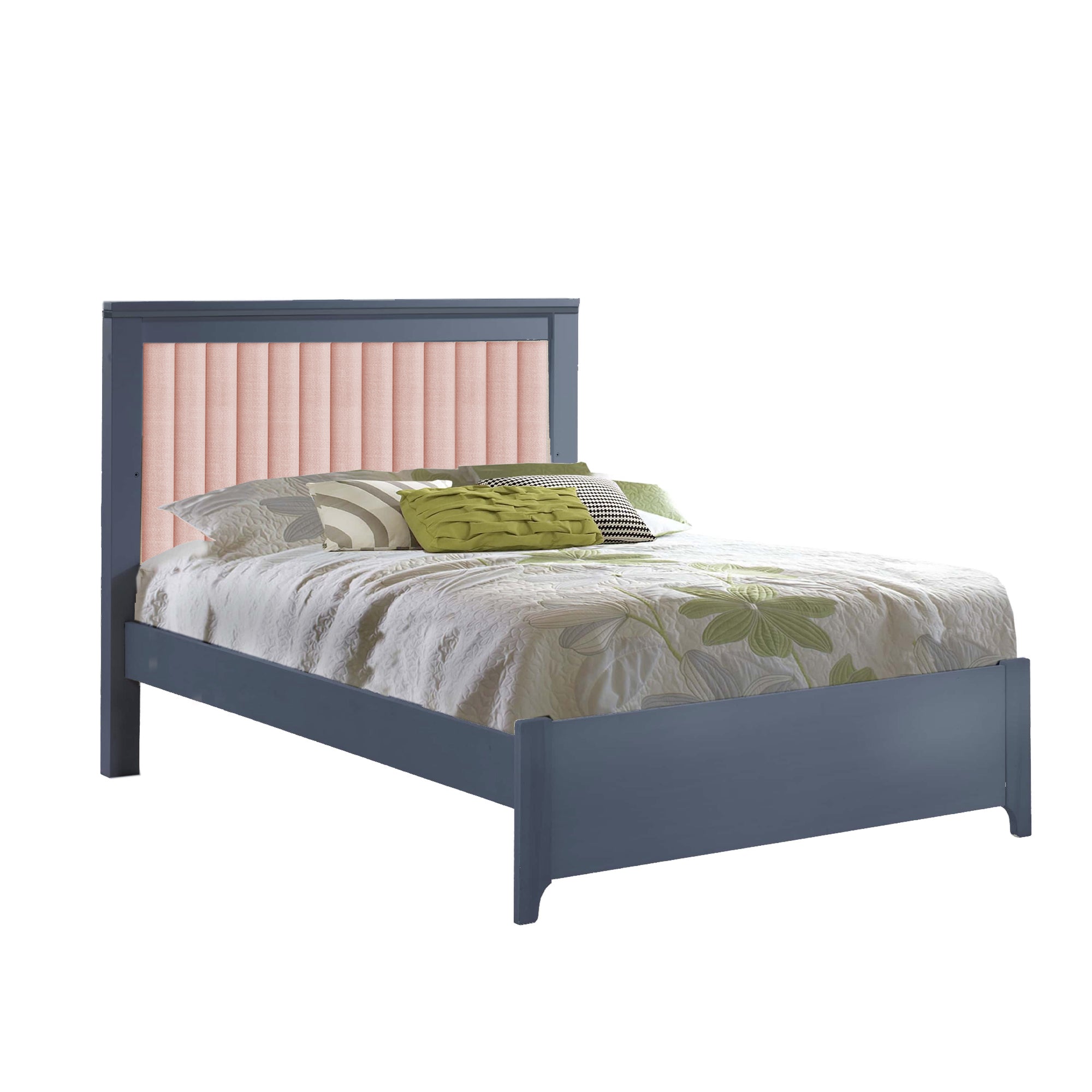 NATART Taylor Double Bed 54 with Channel Tufted Panel (low profile footboard)