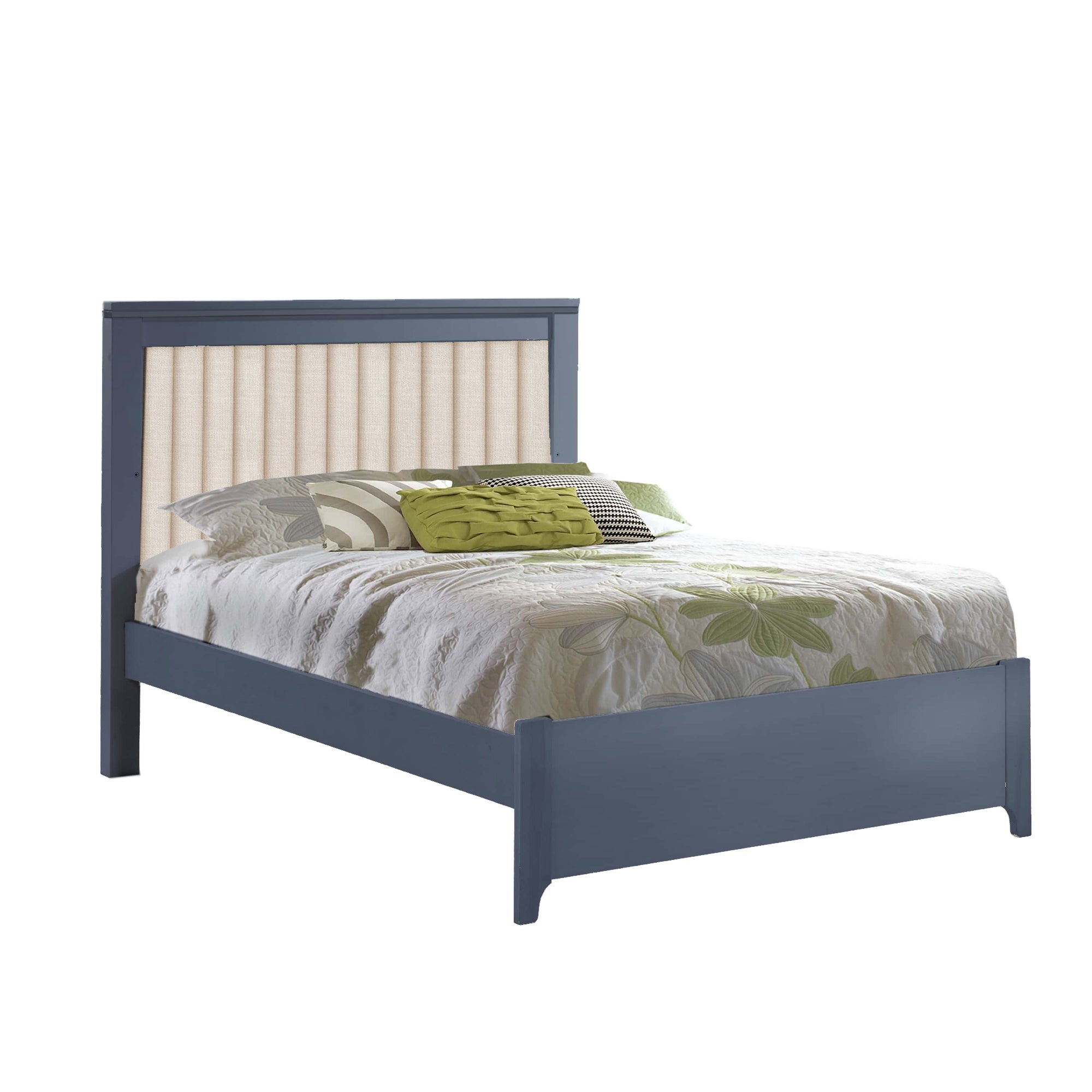 NATART Taylor Double Bed 54 with Channel Tufted Panel (low profile footboard)
