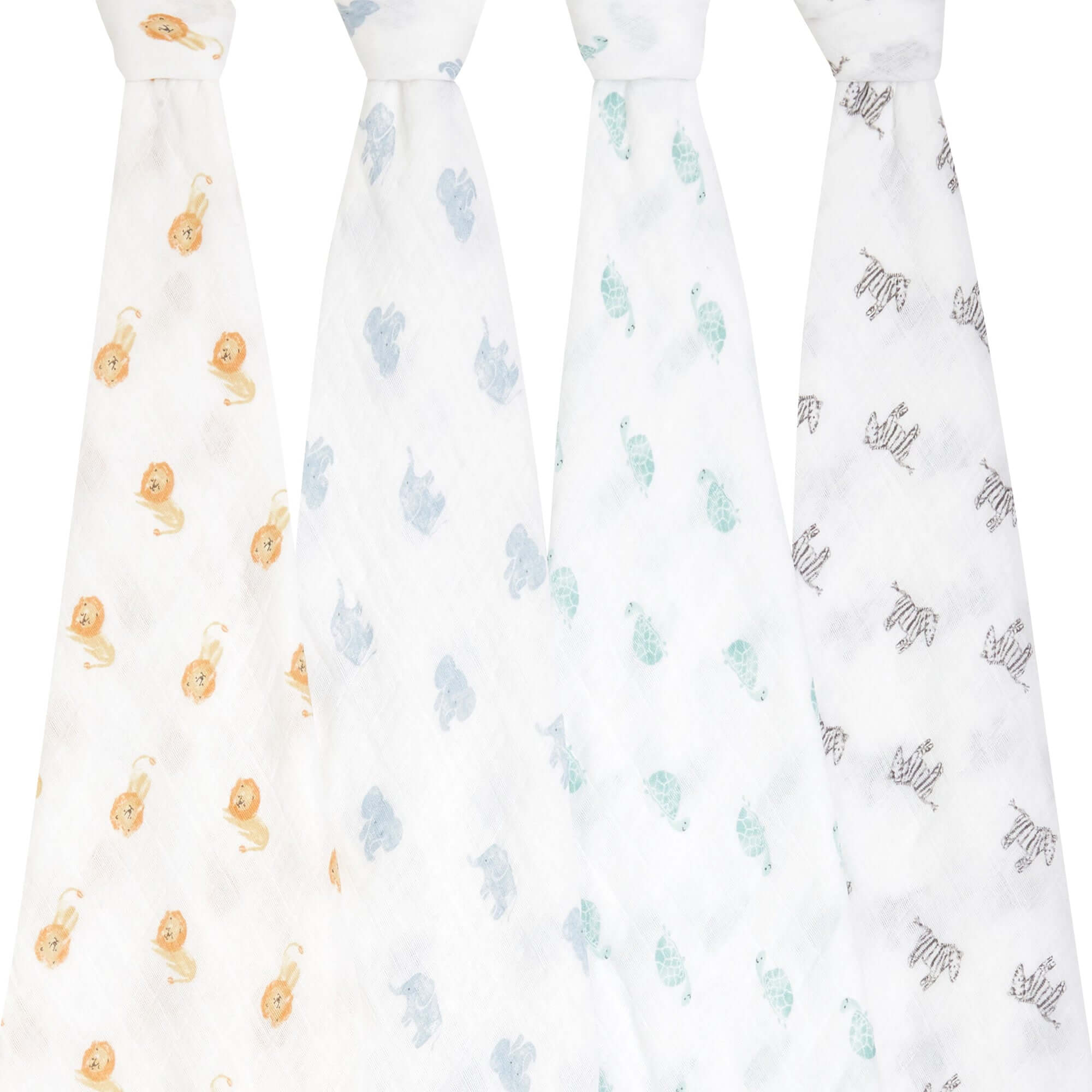 ADEN + ANAIS Organic Cotton Muslin Swaddle (4 Pk) - Animal Kingdom