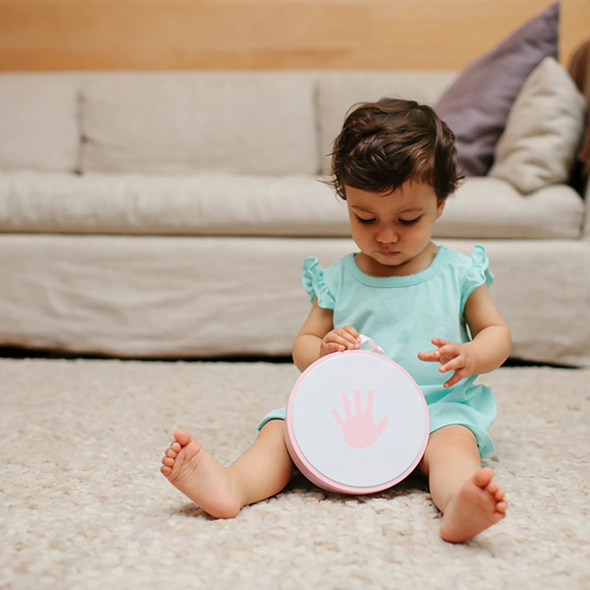 Boîtes rondes PEARHEAD Babyprints - Gris