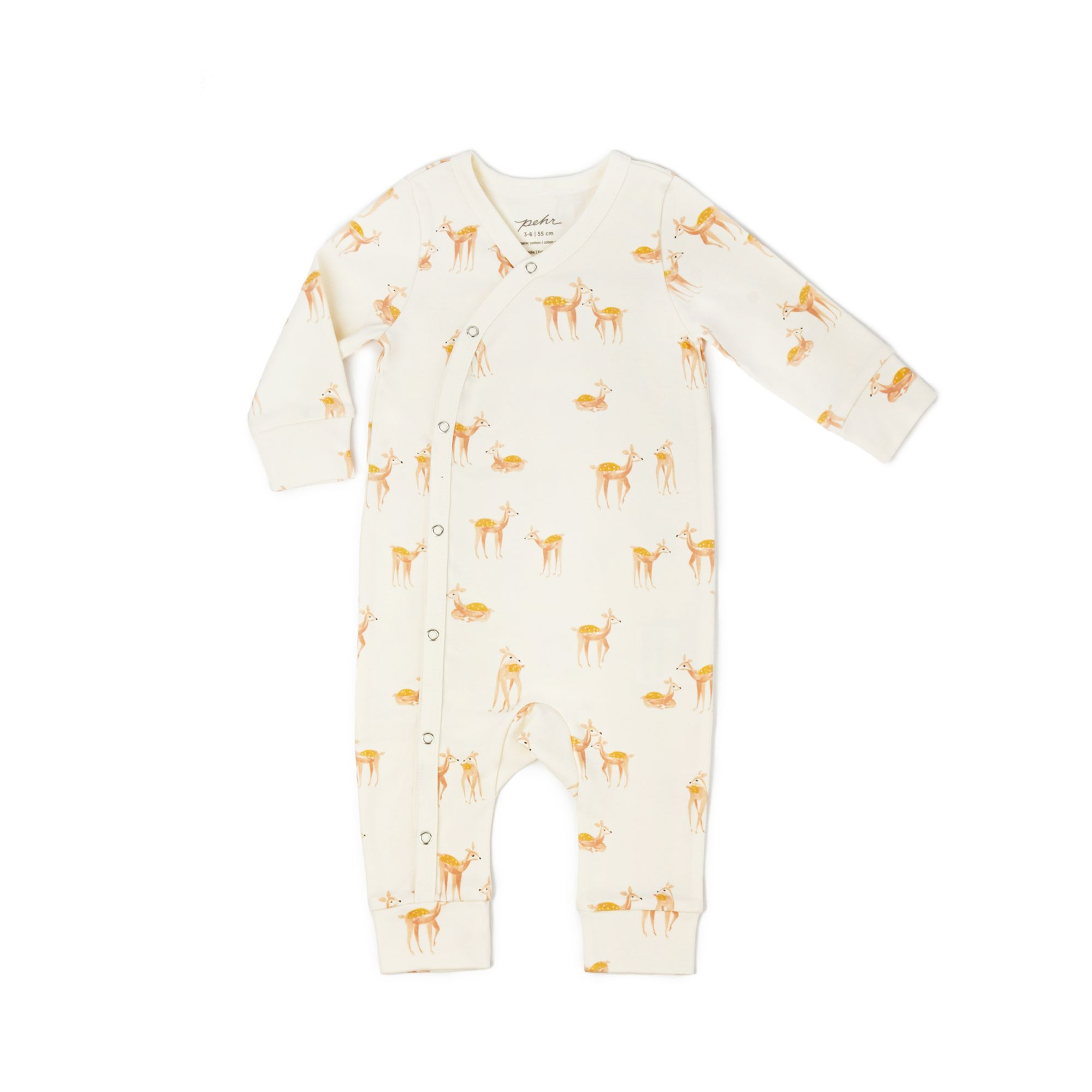 PEHR Organic Cotton Kimono Romper - Follow Me Deer