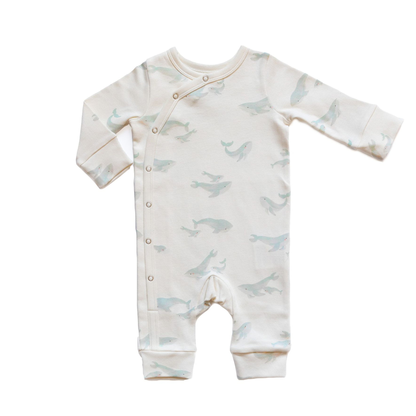 PEHR Organic Cotton Kimono Romper - Follow Me Whale