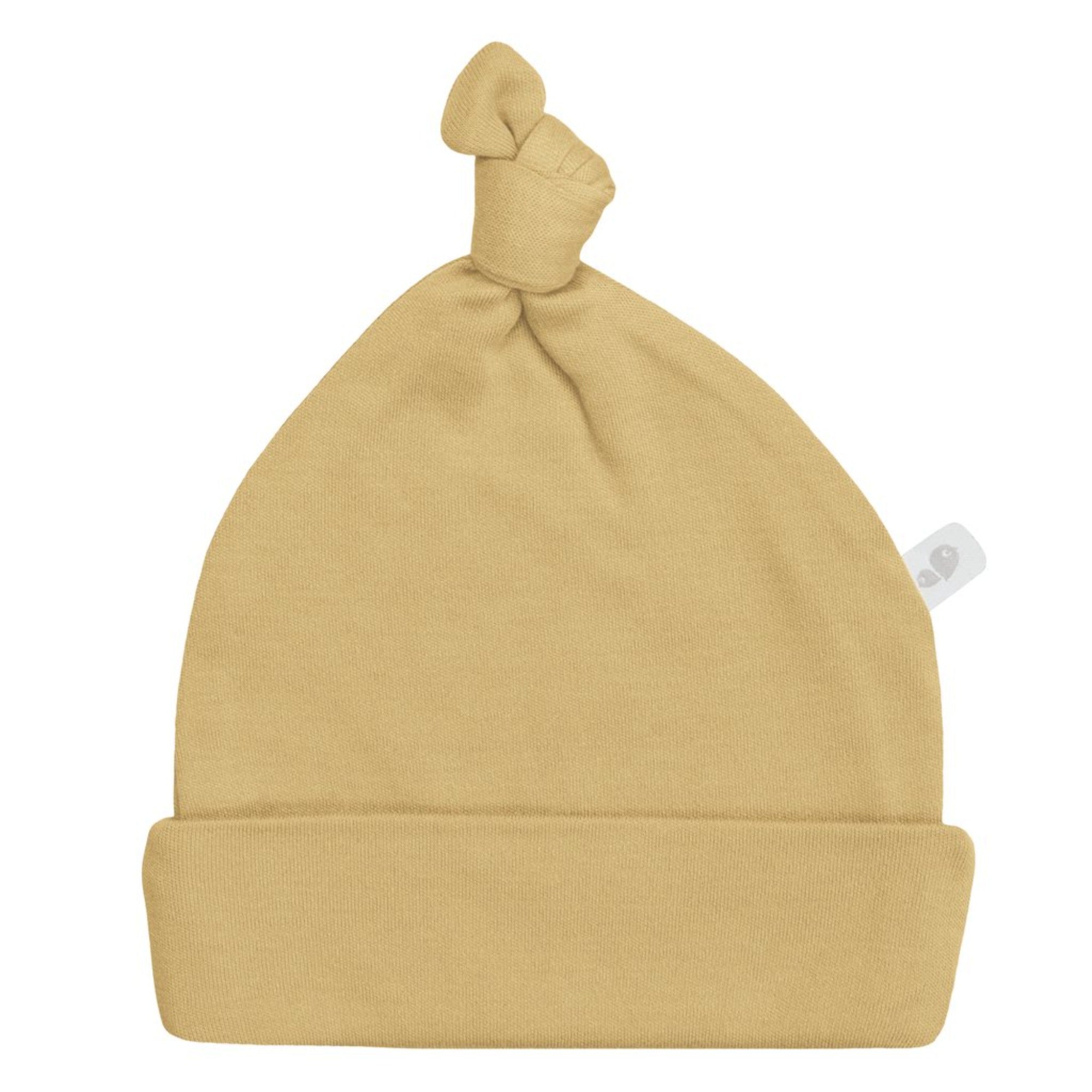 PERLIMPINPIN Bonnet Noué en Bambou (1-3M) - Curry