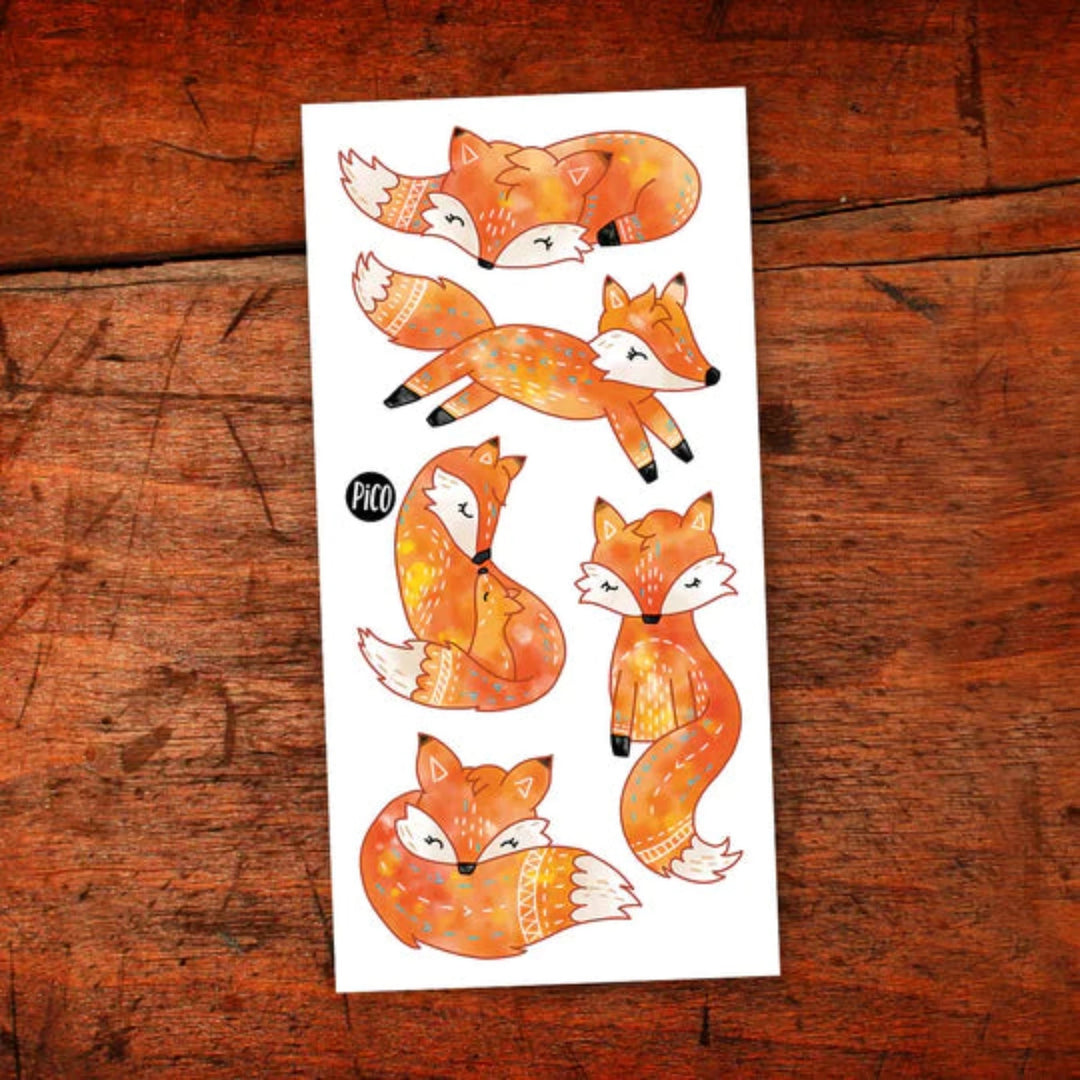 PICO TATOO Temporary Tattoo - Red Foxes