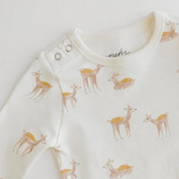 Thumbnail for PEHR Organic Cotton Shoulder Snap One-Piece - Follow Me Deer